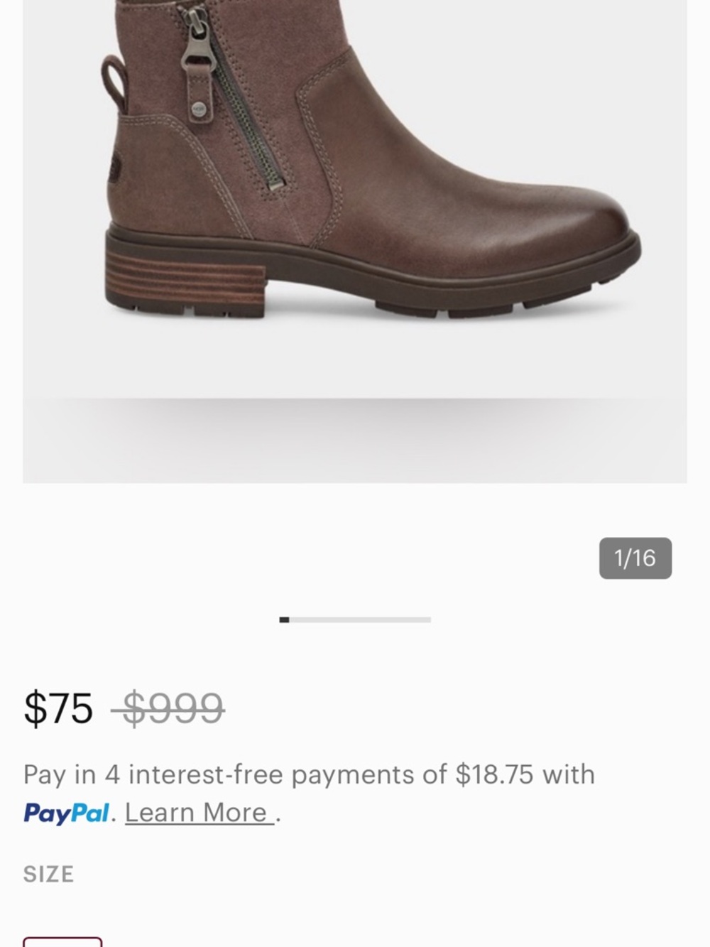 UGG Men’s Brown Leather Zip Ankle Boots - Picture 11 of 11